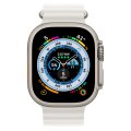 Apple Watch Ultra LTE 49 мм (титановый корпус, титановый/белый, ремешок из эластомера)