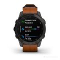 Умные часы Garmin Epix Sapphire Gen 2 (черный титан/каштановый кожа)