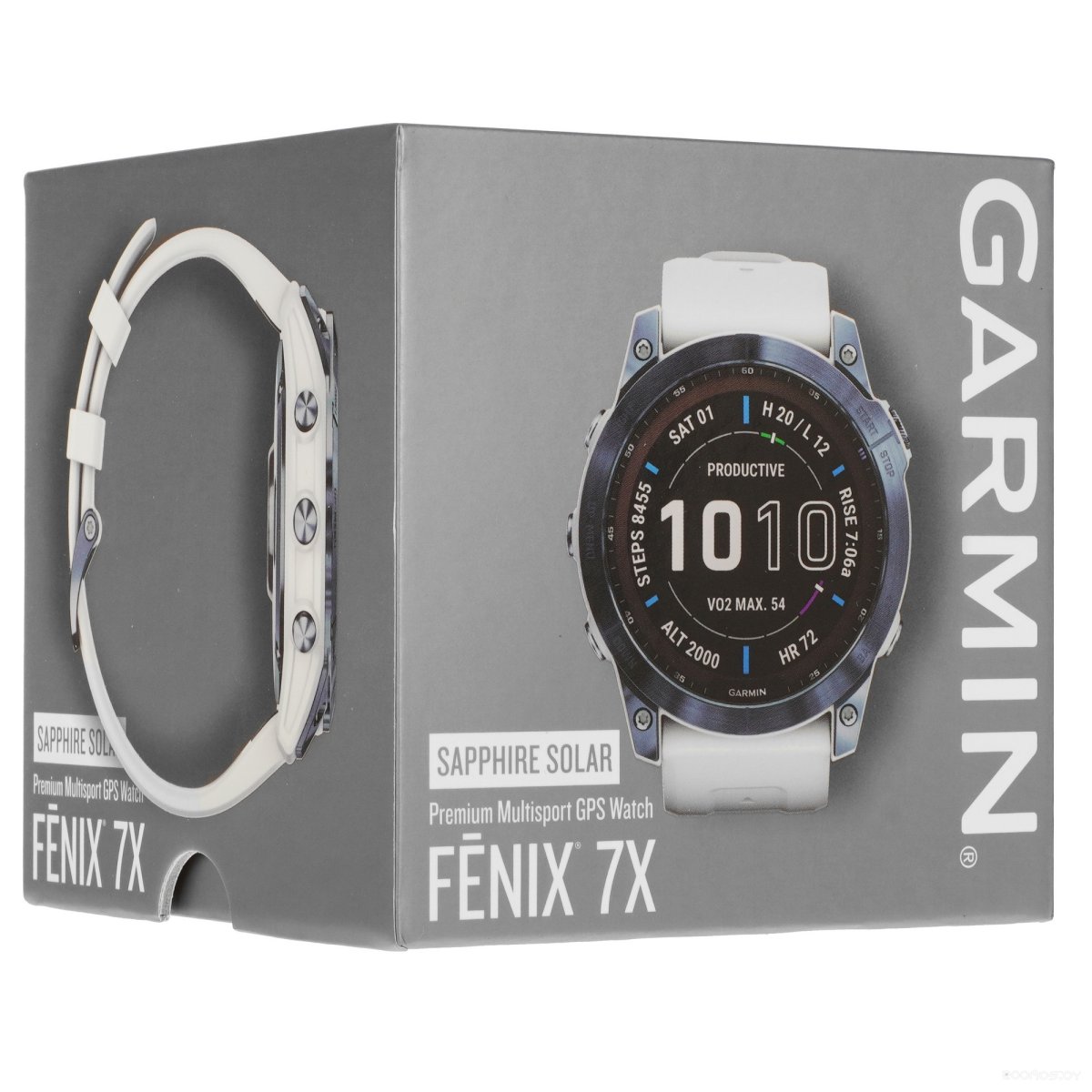 Умные часы Garmin Fenix 7X Sapphire Solar 51 мм (голубой минерал/белый камень)