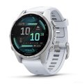 Умные часы Garmin Fenix 8 43мм (серебристый, белый ремешок)