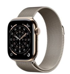 Умные часы Watch Series 11 LTE 42 мм (титановый корпус, золотистый/природный, миланская петля)