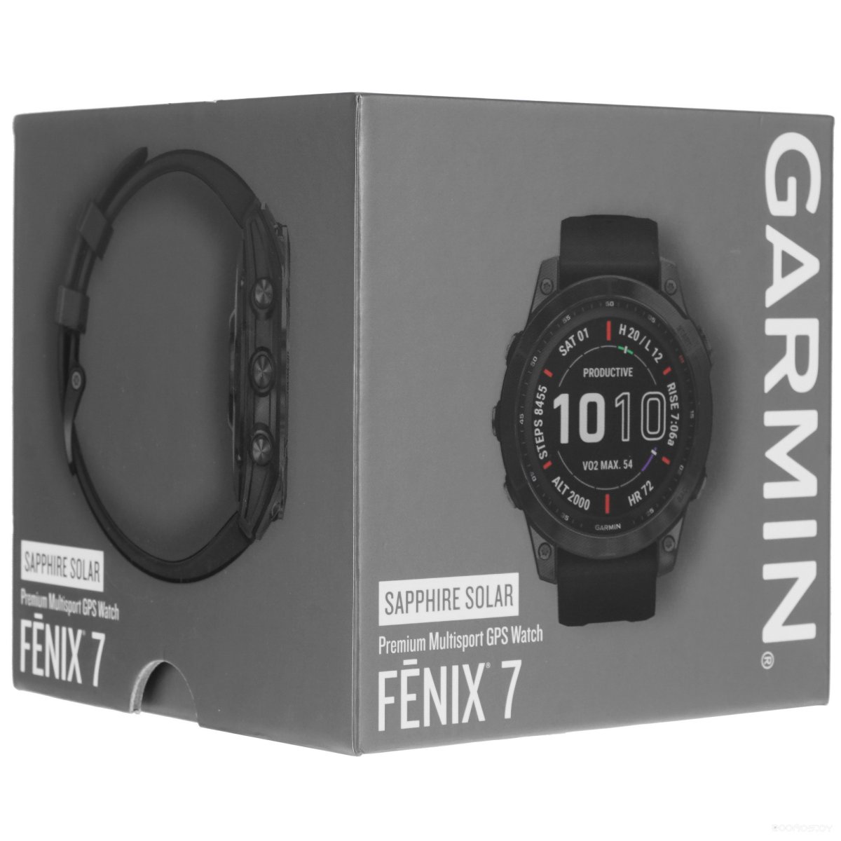 Умные часы Garmin Fenix 7 Sapphire Solar 47 мм (черный титан/черный)