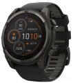 Умные часы Garmin Fenix 8 Solar, Sapphire 51мм (титановый угольно-серый с DLC-покрытием и черным ремешком)
