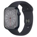 Apple Watch Series 8 45 мм (алюминиевый корпус, полуночный/полуночный, спортивный силиконовый ремешок)