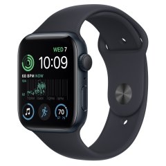 Apple Watch SE 2 44 мм (алюминиевый корпус, полуночный/полуночный, спортивный силиконовый ремешок)