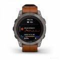 Умные часы Garmin Fenix 7 Pro Sapphire Solar (титан/каштановый, с кожаным и силиконовым ремешками)