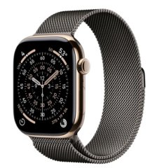 Умные часы Watch Series 11 LTE 46 мм (титановый корпус, золотистый/сланец, миланская петля)