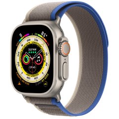 Apple Watch Ultra LTE 49 мм (титановый корпус, титановый/сине-серый, нейлоновый ремешок размера S/M)