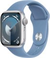 Apple Watch Series 9 41 мм (алюминиевый корпус, серебристый/зимний синий, спортивный силиконовый ремешок S/M)