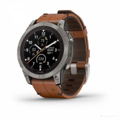 Умные часы Garmin Fenix 7 Pro Sapphire Solar (титан/каштановый, с кожаным и силиконовым ремешками)