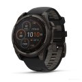 Умные часы Garmin Fenix 8 47мм (серый, черный силиконовый ремешок)
