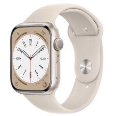 Apple Watch Series 8 41 мм (алюминиевый корпус, звездный свет/звездный свет, спортивный силиконовый ремешок)