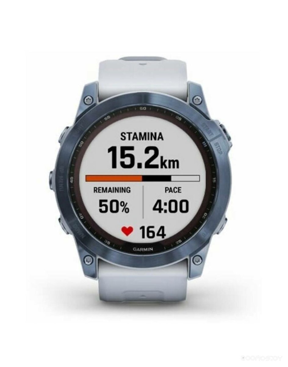 Умные часы Garmin Fenix 7X Sapphire Solar 51 мм (голубой минерал/белый камень)