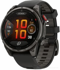 Умные часы Garmin Fenix 8 Pro 47мм (серый, черный силиконовый ремешок)