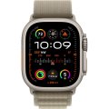 Apple Watch Ultra 2 LTE 49 мм (титановый корпус, титановый/оливковый, текстильный ремешок размера S)