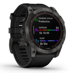 Умные часы Garmin Fenix 7X Sapphire Solar 51 мм (серый карбон/черный)