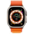 Apple Watch Ultra LTE 49 мм (титановый корпус, титановый/оранжевый, текстильный ремешок размера M)