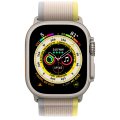 Apple Watch Ultra LTE 49 мм (титановый корпус, титановый/желто-бежевый, нейлоновый ремешок размера S/M)