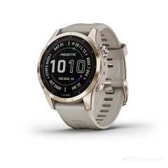 Умные часы Garmin Fenix 7S Sapphire Solar (кремово-золотой титан/песочный)