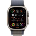 Apple Watch Ultra 2 LTE 49 мм (титановый корпус, титановый/синий, текстильный ремешок размера S)