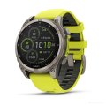 Умные часы Garmin Fenix 8 Solar, Sapphire 47мм (титановый серый с желтым ремешком)
