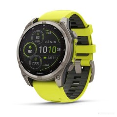 Умные часы Garmin Fenix 8 Solar, Sapphire 47мм (титановый серый с желтым ремешком)