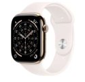 Умные часы Watch Series 11 LTE 46 мм (титановый корпус, золотистый/легкие румяна, спортивный силиконовый ремешок M/L)