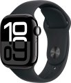 Apple Watch Series 10 42 мм (алюминиевый корпус, черный/черный, спортивный силиконовый ремешок)